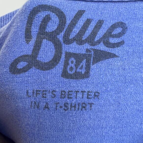 Blue 84 SMALL Blue Lake Tahoe California Long Sleeve Crop Tee Shirt T-Shirt - Picture 12 of 14